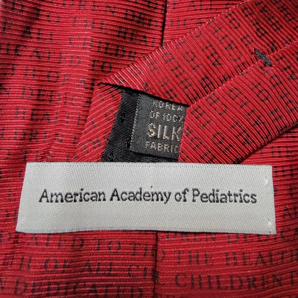 American Academy Of Pediatrics Tie Burgundy w/ Logo - 100% Silk